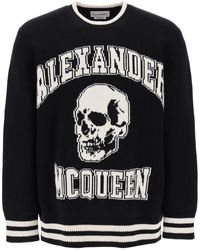 Alexander McQueen - Varsity Sweater With Skull Motif - Lyst