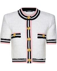 Balmain - White Viscose Blend Sweater - Lyst