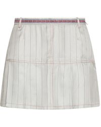Cormio - Chelsey Viscose Miniskirt With Colored Belt And Striped Pattern - Lyst