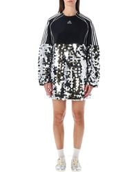 adidas Originals Bellista Lace Insert T-shirt Dress in Black