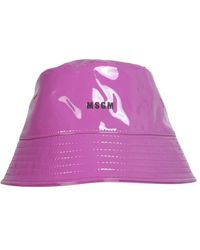 MSGM Paint Effect Bucket Hat - Purple