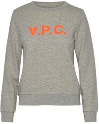 A.P.C. - Gray Cotton Vpc Sweatshirt - Lyst
