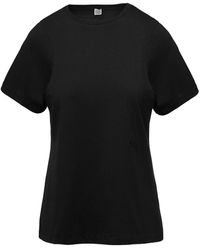 Totême - Crewneck T-shirt In Black Cotton Woman - Lyst