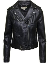 MICHAEL Michael Kors - Leather Biker Jacket - Lyst