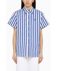 Polo Ralph Lauren - Blue/white Striped Short Sleeved Cotton Shirt - Lyst