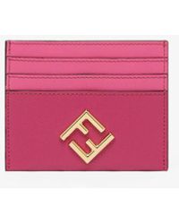 Fendi NIB Ostrich Card Holder Nude