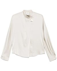 Forte Forte - Silk Blend Long-Sleeved Shirt With Tassel Detail - Lyst