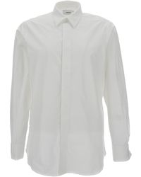Lardini - White Shirt With Concealed Closure In Cotton Man - Lyst