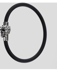 Alexander McQueen - Rubber Cord Studded Skull Bracelet - Lyst