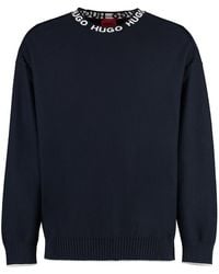 BOSS - Cotton Crew-Neck Sweater - Lyst