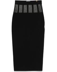 Elisabetta Franchi - Midi Skirt With Semi-Sheer Panels - Lyst