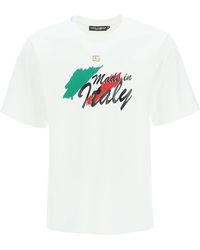 Dolce & Gabbana Technical Jersey T-shirt With Print And Dg Logo - Multicolor