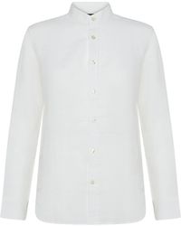 Peuterey - Tamerice Linen Shirt With Mandarin Collar - Lyst