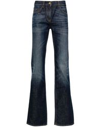 Palm Angels - Logo-embroidered Straight-leg Jeans - Lyst