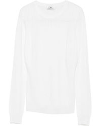 Elisabetta Franchi - Long-Sleeve Ribbed Sweater - Lyst