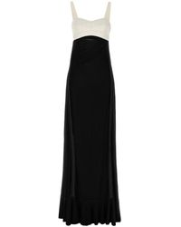 Victoria Beckham - Cutout Two-tone Satin And Crepe Maxi Dress - Lyst
