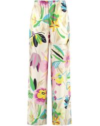 Gucci - Printed Silk Trousers - Lyst