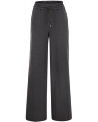 Peserico - Cotton Fleece Jogger Trousers - Lyst