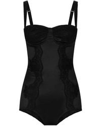Dolce & Gabbana - Balconette Silk And Lace Body - Lyst