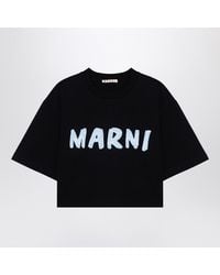 Marni - Cotton Crew-Neck Logo T-Shirt - Lyst