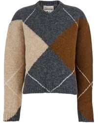 Semicouture - Sweater With Round Neck And All-Over Argyle Motif - Lyst