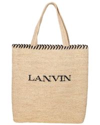 Lanvin - Raffia Tote Bag - Lyst