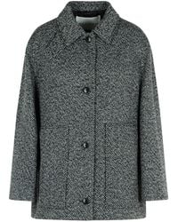 Closed - Melange Wool Blend Coat - Lyst