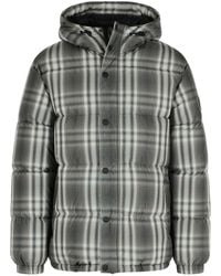 Burberry - Gradient 'Check' Hooded Polyester Down Jacket - Lyst