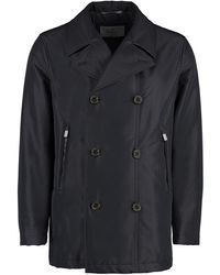 Canali Padded Double-breast Peacoat - Black