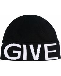 Givenchy - Wool Beanie With Large Logo Print - Lyst