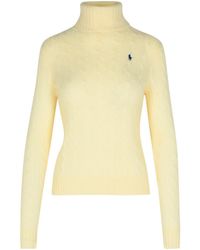 Ralph Lauren - Wool And Cashmere Cable-Knit Turtleneck Sweater - Lyst