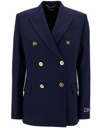 Versace - Double-Breasted Jacket With Medusa Buttons - Lyst