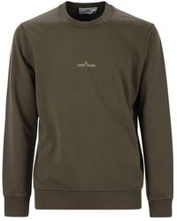 Stone Island - Crewneck Sweatshirt With Institutional Five Print - Lyst