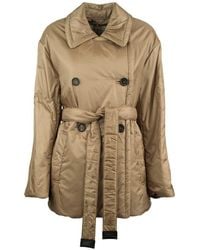 Max Mara - Glossy Padded Double-Breasted Trench Coat - Lyst