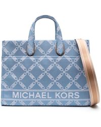 MICHAEL Michael Kors - Denim Multicolour Canvas Blauwe Tote Bag - Lyst