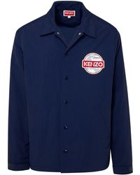KENZO - Blue Nylon Jacket - Lyst