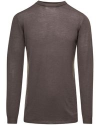 Rick Owens - Biker T-shirt With Long Sleeves In Wool - Lyst