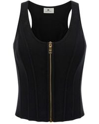 Elisabetta Franchi - Structured Wool Blend Bustier Top - Lyst