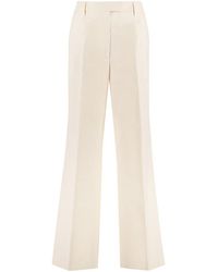 Prada - High-rise Cotton Trousers - Lyst