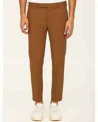 PT Torino - Camel Wool Trousers - Lyst