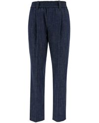 Brunello Cucinelli - Pants With Elastic Waistband - Lyst
