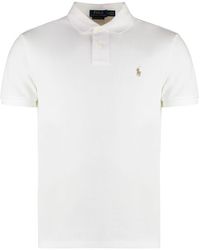 Polo Ralph Lauren - Logo Embroidery Cotton-Piqué Polo Shirt - Lyst