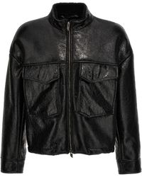 Salvatore Santoro - Craclè Leather Jacket Casual Jackets, Parka - Lyst