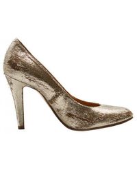 Maison Margiela - Pump With Destroyed Effect Gold Lurex Fabric Shoes - Lyst