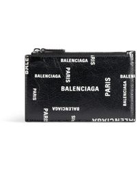 Balenciaga - Logo-print Leather Cardholder - Lyst