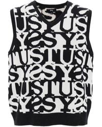 Stussy - Knitted Vest With Stacked Motif - Lyst