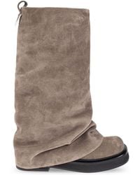 The Attico - Slouchy Suede Boots With Sole - Lyst