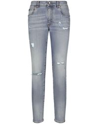 Dolce & Gabbana - Slim Jeans With Patch - Lyst