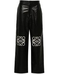 Loewe - Anagram Baggy Leather Trousers - Lyst