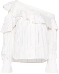 Self-Portrait - Blouse With Ruffles - Lyst